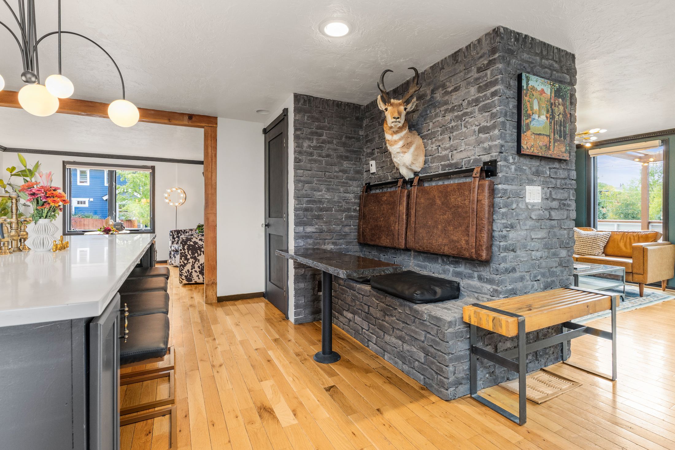 Kitchen doorway with mounted antelope