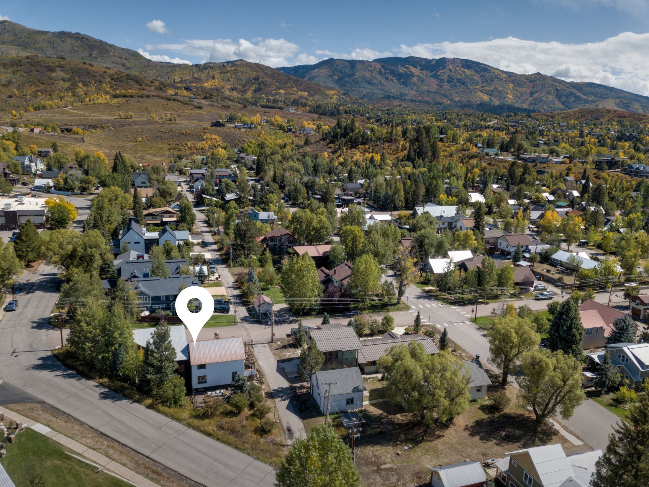 Aerial of Old Town Steamboat Springs